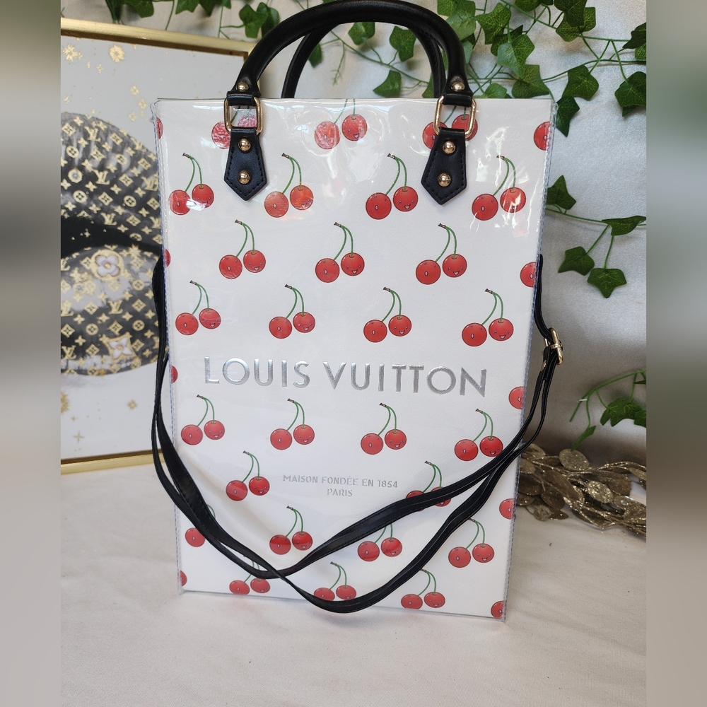 Authentic Louis Vuitton LIMITED EDITION Cherry retail Shopping Bag In A PVC Tote - Picture 7 of 10